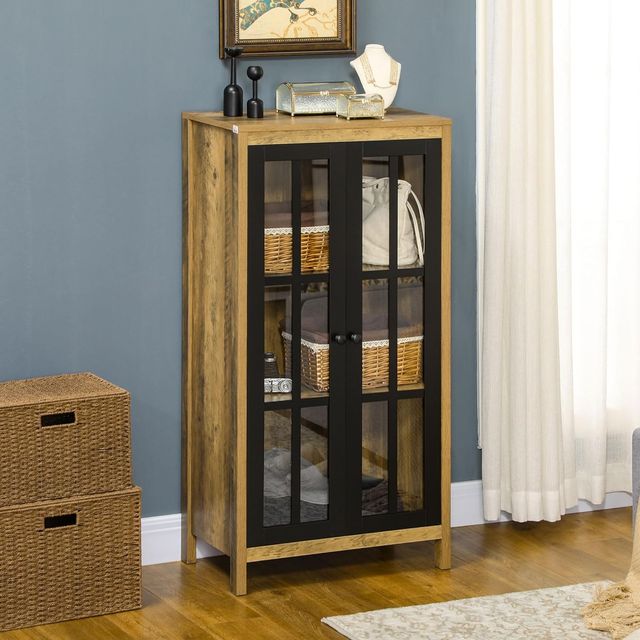 Credenza Moderna a 2 Ante in Vetro e legno