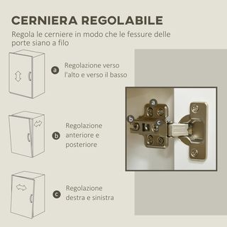 Mobile Multiuso con 2 Armadietti a 2 Livelli