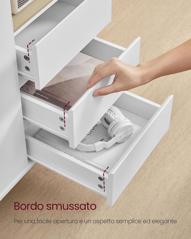 Mobiletto, Credenza, con Ante e Ripiano Regolabili