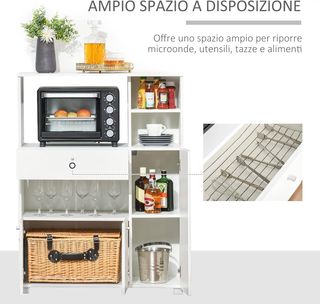 Mobile Cucina per Microonde con Armadietti