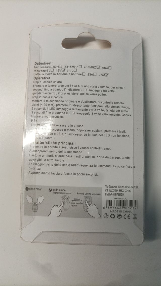 Telecomandi per cancelli e serrande