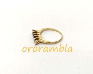 Anillo oro 18k y PIEDRAS AZULES