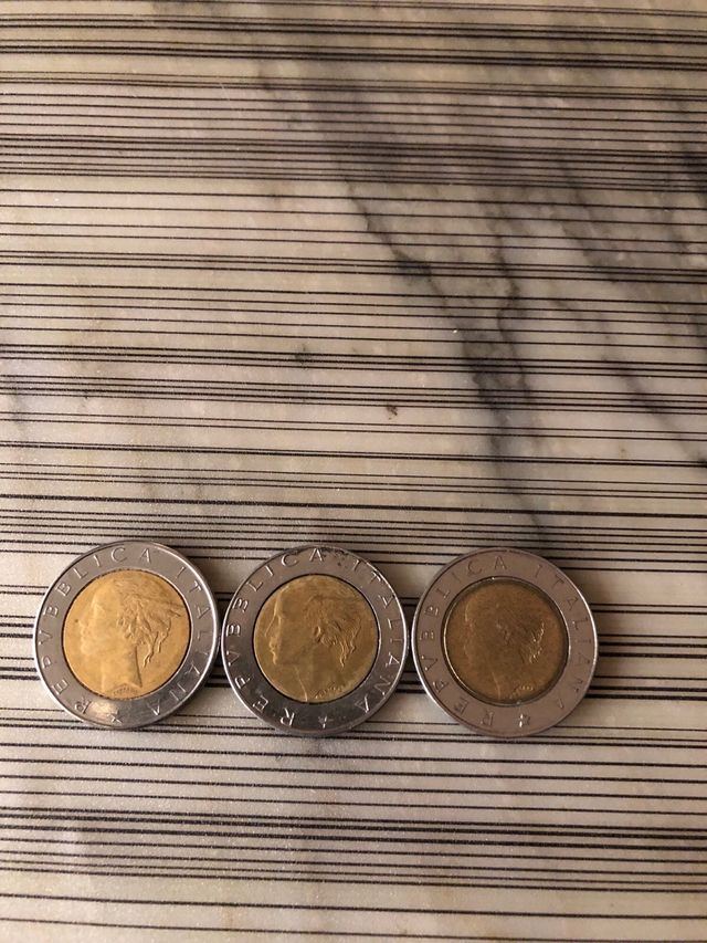 Monete da 500 lire anni ( 1982- 1989-1992 )