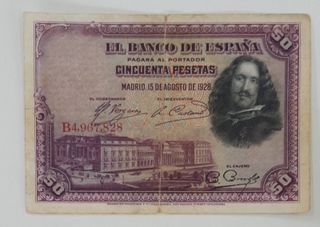 Lote billetes peseta 1928 España