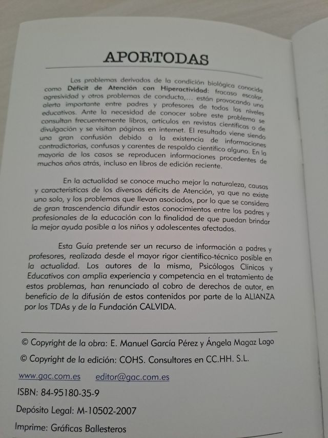 Libro Hiperactivos e Inatentos