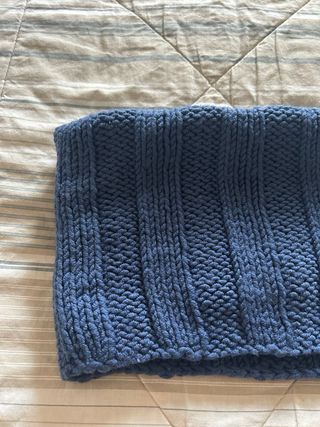 Scaldacollo blu trama intrecciata