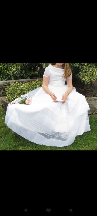 Vestido Lorzas de comunión  con regalo de los zapa