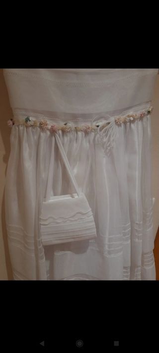 Vestido Lorzas de comunión  con regalo de los zapa