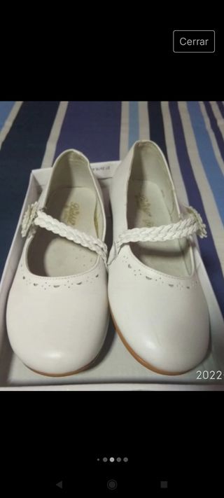Vestido Lorzas de comunión  con regalo de los zapa