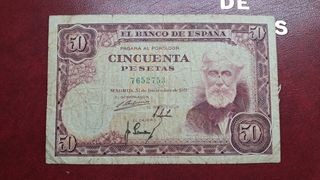 Billete 50 pesetas 1951 sin serie.