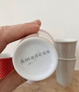 Set 6 tazzine da caffe rossi e bianchi Amadeus