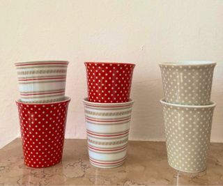 Set 6 tazzine da caffe rossi e bianchi Amadeus
