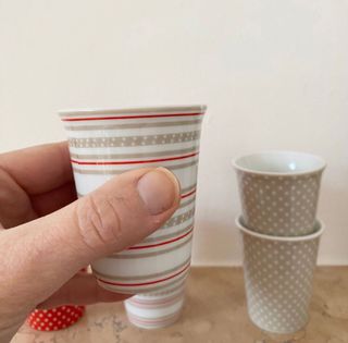 Set 6 tazzine da caffe rossi e bianchi Amadeus