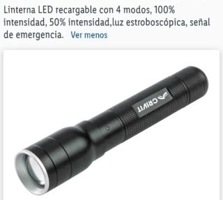 Linterna con base recargable Crivit Parskide