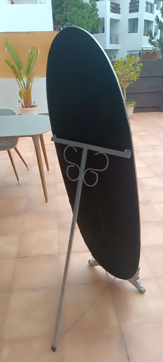 Espejo de pie plateado. Vintage