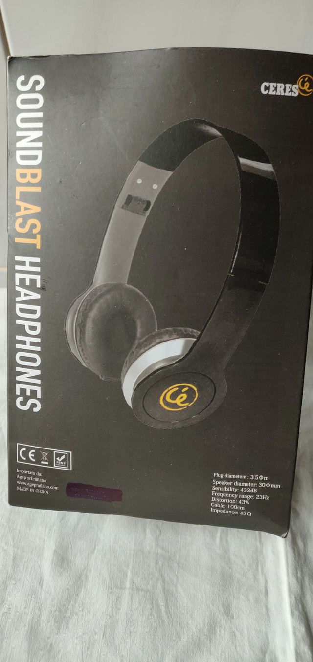 Cuffie pieghevoli con filo con logo Ceres