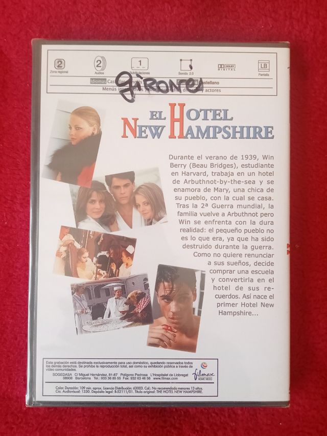"El Hotel New Hampshire" en DVD 