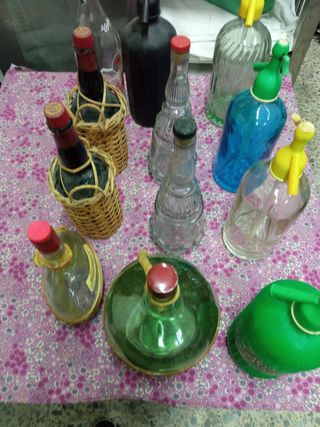 Botella y sifones antigua