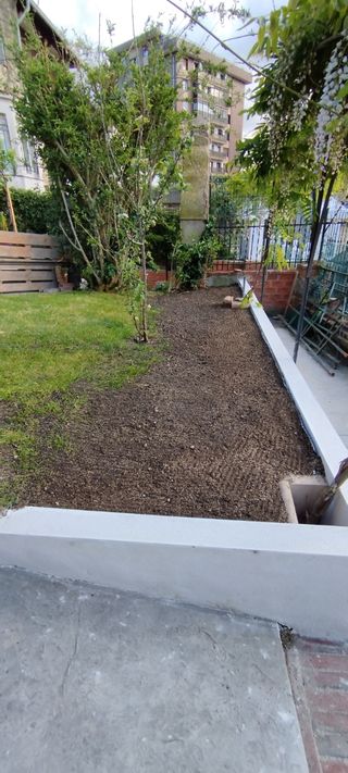 Siembras de césped con tierra vegetal y plantación