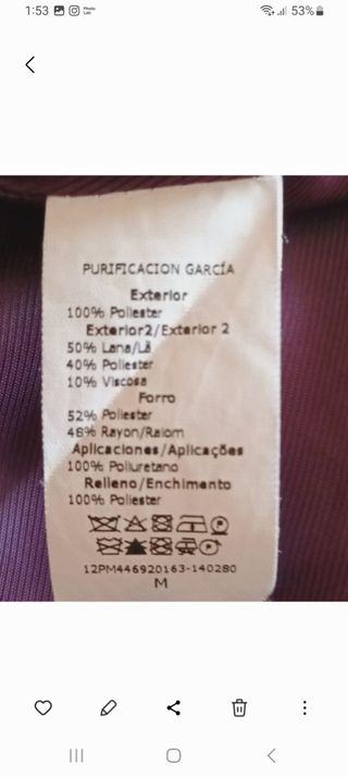 Chaqueta P.García con capucha Talla M