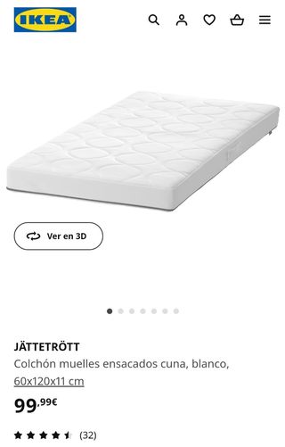 Cuna Ikea + colchón + juegos de sábanas 
