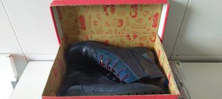 BOTINES WONDERS AZUL SAUVAG/PIEL