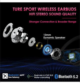 Auriculares bluetooth deportivos rosas