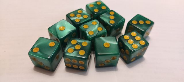 Dados Wargames Verde Esmeralda.