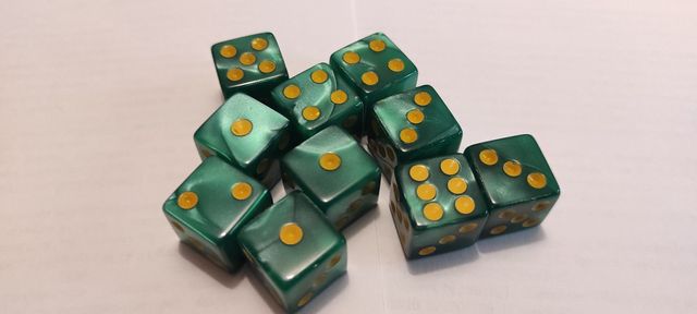 Dados Wargames Verde Esmeralda.