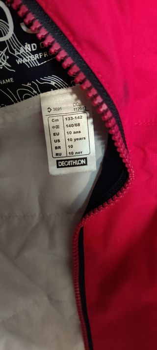 Chubasquero niños talla 10