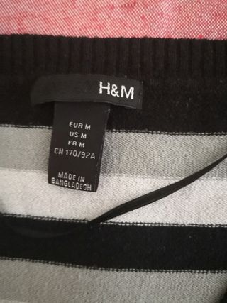 Jersey cuello pico y rayas talla M