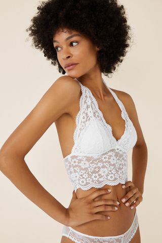 Bralette WOMEN'SECRET Sujetador halter de encaje