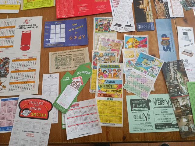 Lote calendarios, pegatinas marcapag