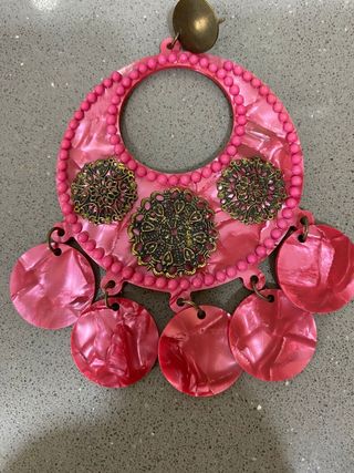 Pendientes flamenca burdeos