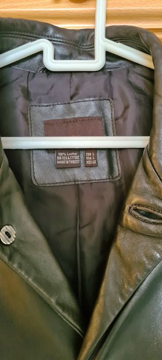 Chaqueta piel hombre marrón 