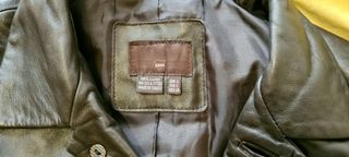 Chaqueta piel hombre marrón 