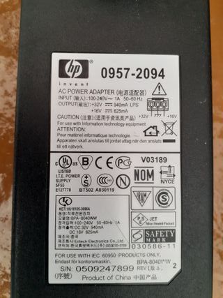 fuente alimentacion impresora HP