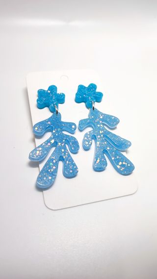 Pendientes coral azul