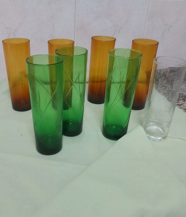 Lote 8 vasos tubo vintage