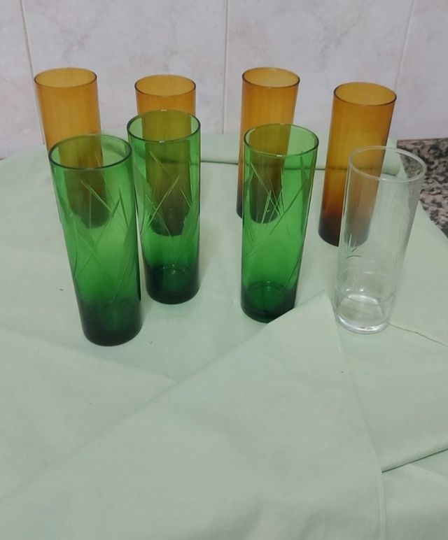 Lote 8 vasos tubo vintage