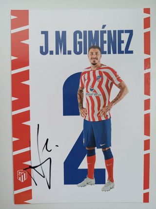 Postal jugador Atlético de Madrid