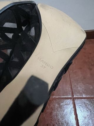 zapatos de vestir mango negros tacon talla 37
