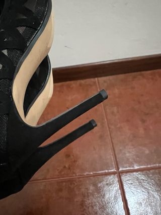 zapatos de vestir mango negros tacon talla 37