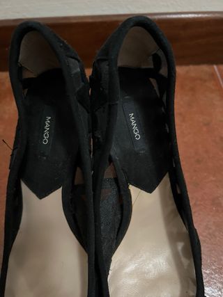 zapatos de vestir mango negros tacon talla 37