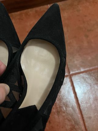 zapatos de vestir mango negros tacon talla 37