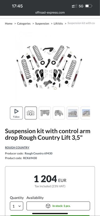 Suspension 3.5” para jeep wrangler jk 2 puertas