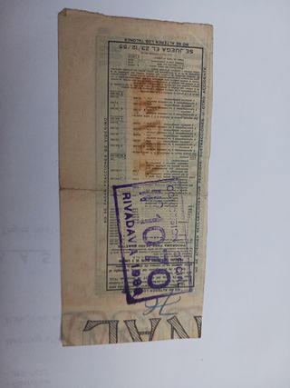 Antiguo billete loteria