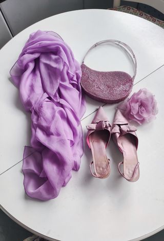 Traje de chaqueta lila de Síntesis