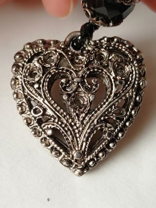 Collar perlas grises y cristal checo