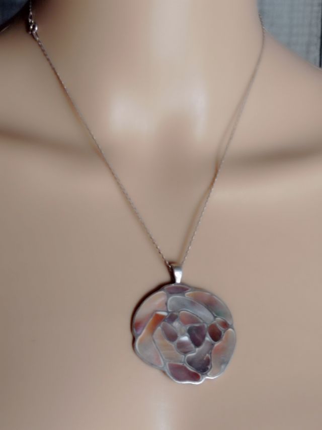 Colgante plata y nácar